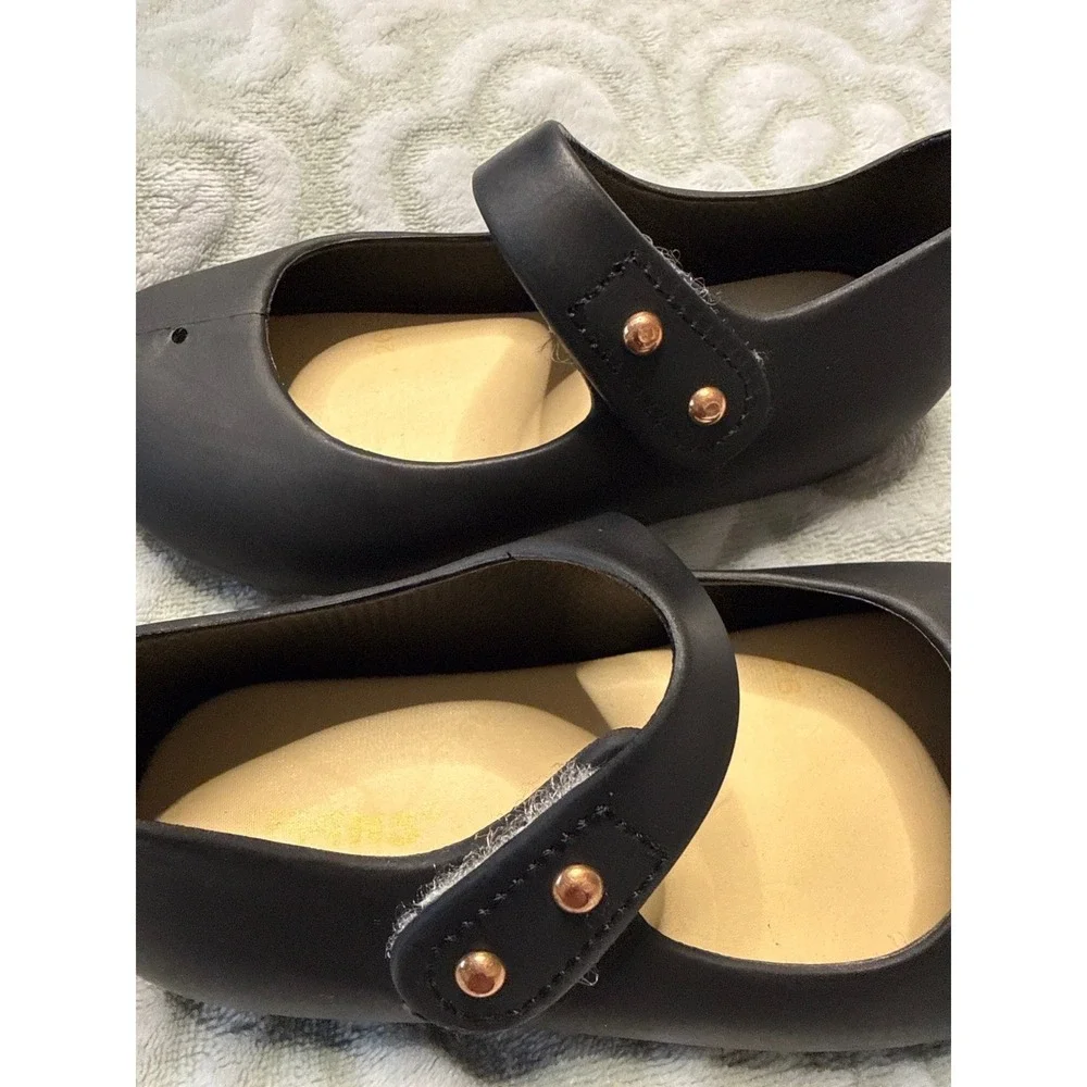 Mini Melissa Ultragirl Kids Black Matte Peep Toe Mary Jane Jelly Shoes Toddler‎